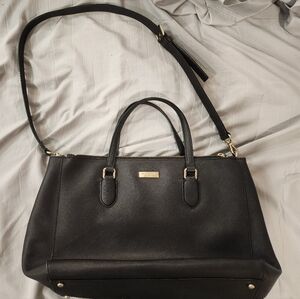 Kate Spade Black Tote Purse with Gold Accents